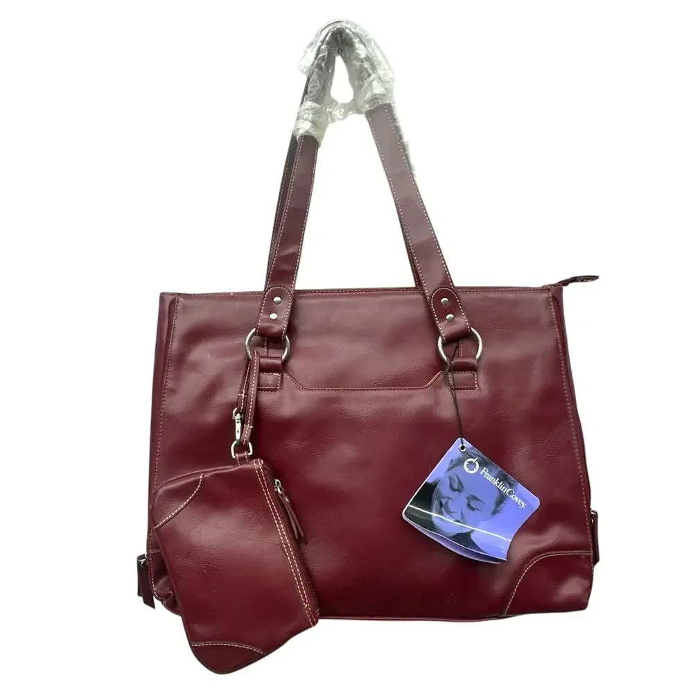 Franklin Covey Women's Business Briefcase Laptop Tote Bag Expandable Burgundy